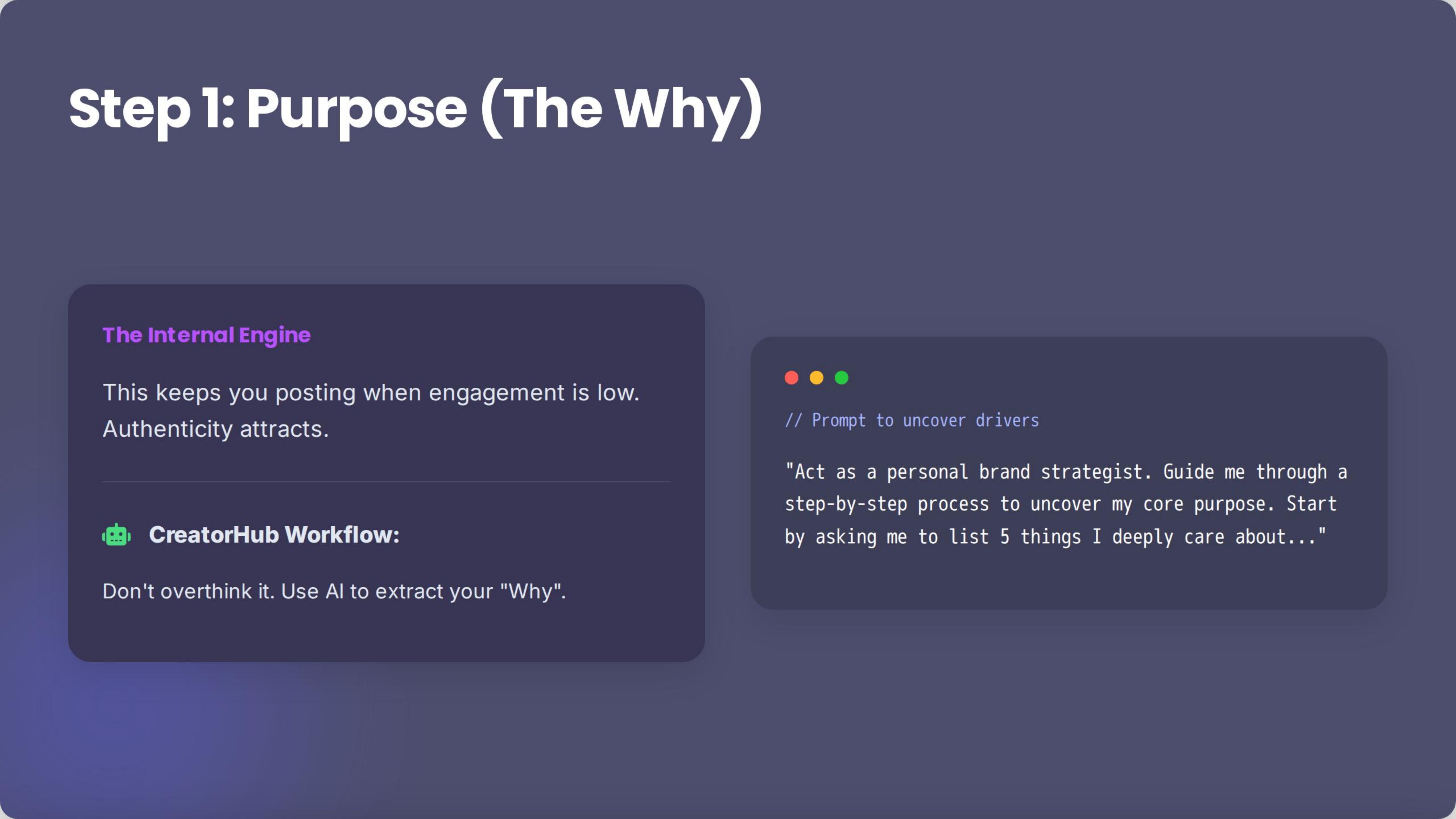Step 1: Purpose